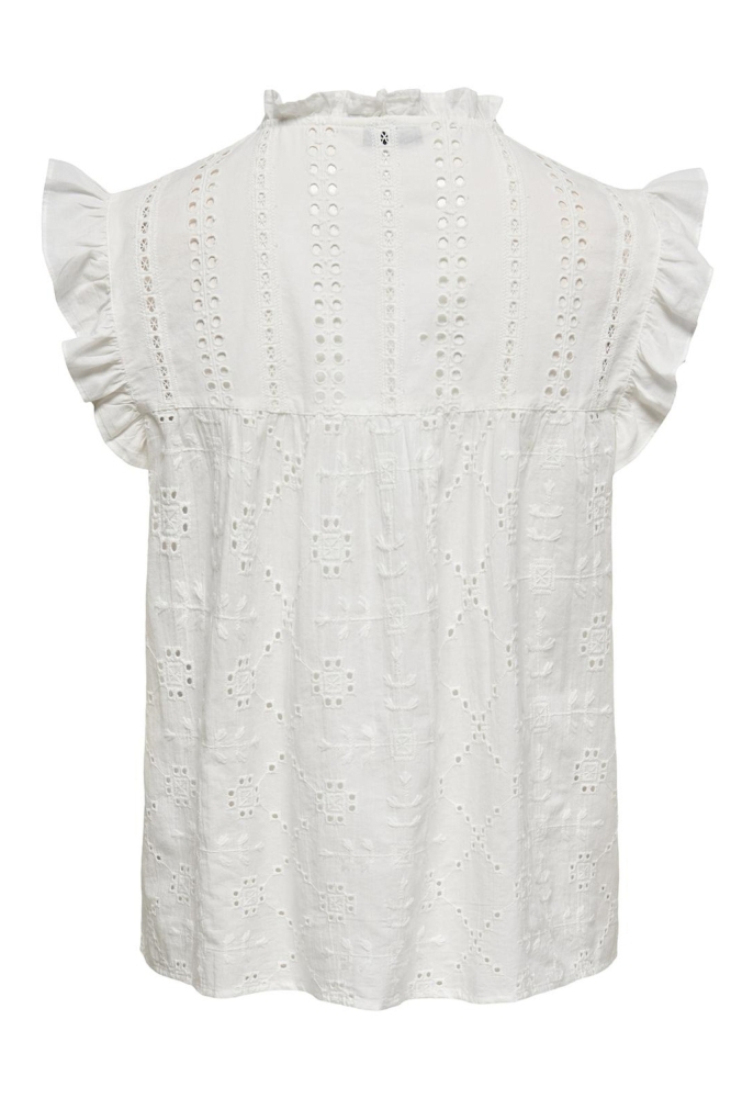 ONLREVA LIFE S/L EMB TOP WVN NOOS 15218460 Cloud Dancer